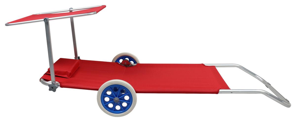 Vrtni Ležalnik Bindox, Rdeča - rdeča, Basics, kovina/tekstil (165/16/65cm) - Gardenson