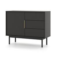 KOMODA VITANA - czarny/kolor złoty, Design, materiał drewnopochodny/metal (104/82/39cm) - Boxxx