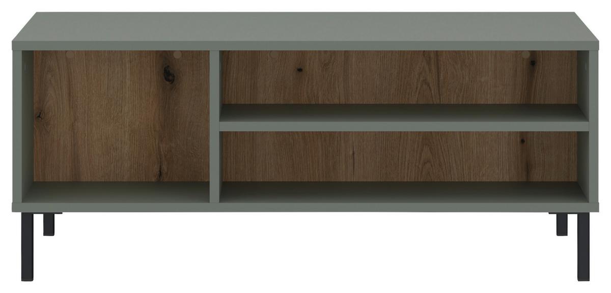 Măsuță de cafea POZZI - culoare lemn stejar/negru, Trend, metal/material pe bază de lemn (100/41,2/60cm) - Modern Living