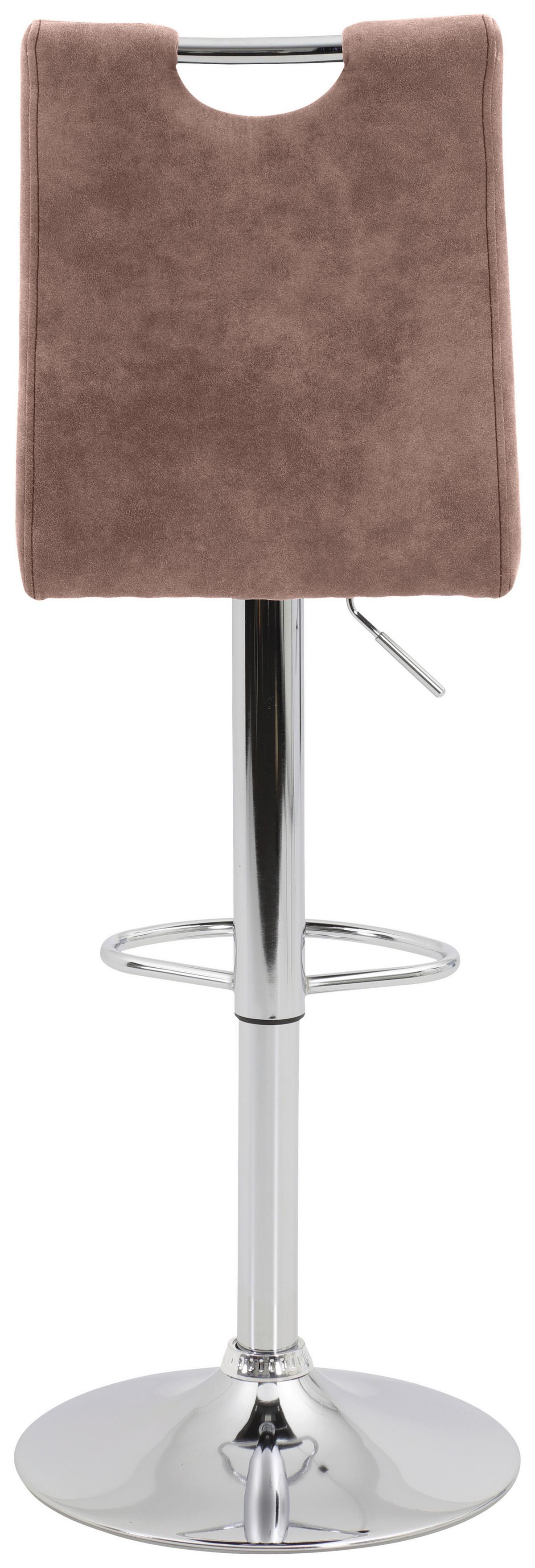 STOŁEK BAROWY MIRANDA II H - beżowy/kolor chromowy, Konventionell, metal/tkanina (38/97-119/50cm) - Carryhome