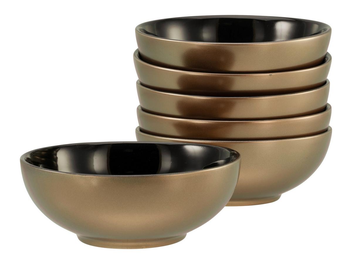 Set Skodelic Za Kosmiče Golden Dayns Black, 6-Delni - zlate barve/črna, Basics, keramika (16cm) - Creatable