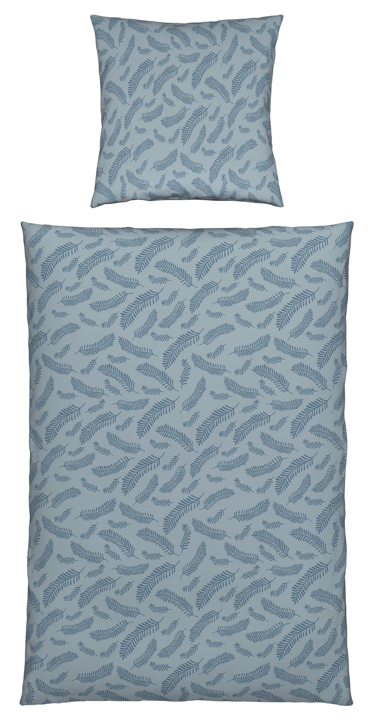 Bettwäsche Ferns XL Blau ca. 155x220cm - Blau, MODERN, Textil (155/220cm) - Mömax