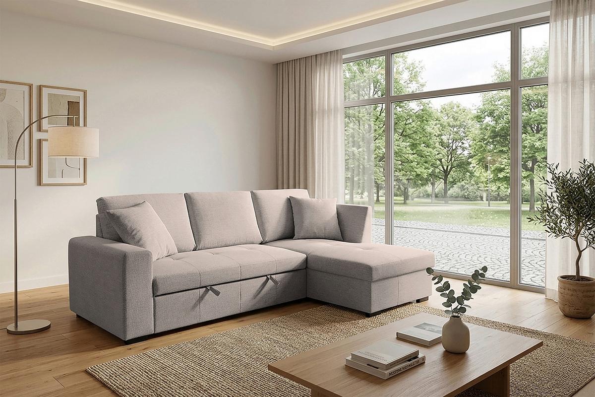 Kutna Garnitura Lukas - svijetlo smeđa, Trend, tekstil (239/158cm) - Modern Living
