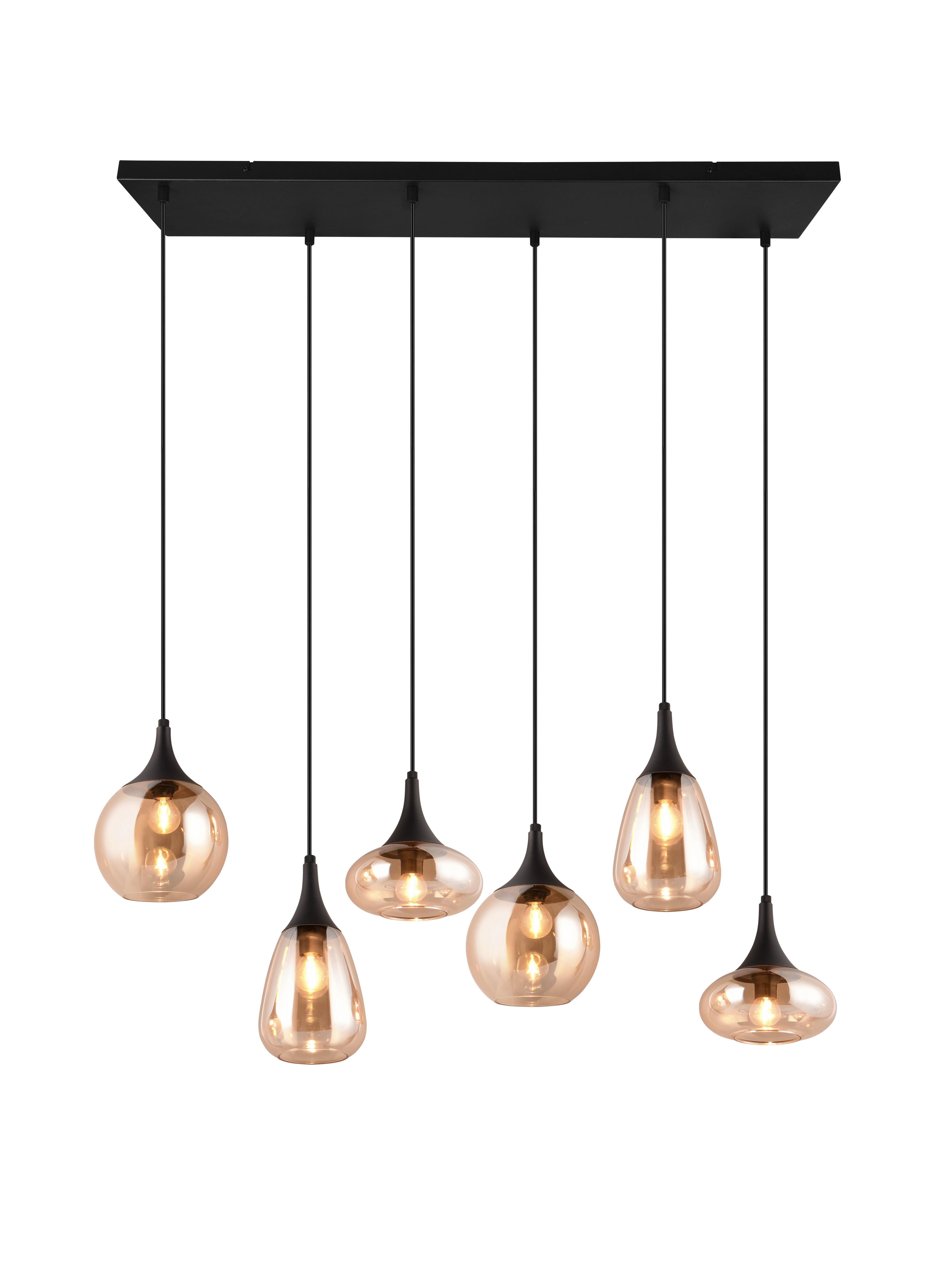 LAMPA WISZĄCA 317000613 LUMINA - kolor bursztynowy/czarny, Design, metal/szkło (93,8/34,5/150cm) - Trio Leuchten