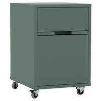 KONTENER NA KÓŁKACH LIPP - zielony, Design, materiał drewnopochodny/tworzywo sztuczne (40/60/45cm)