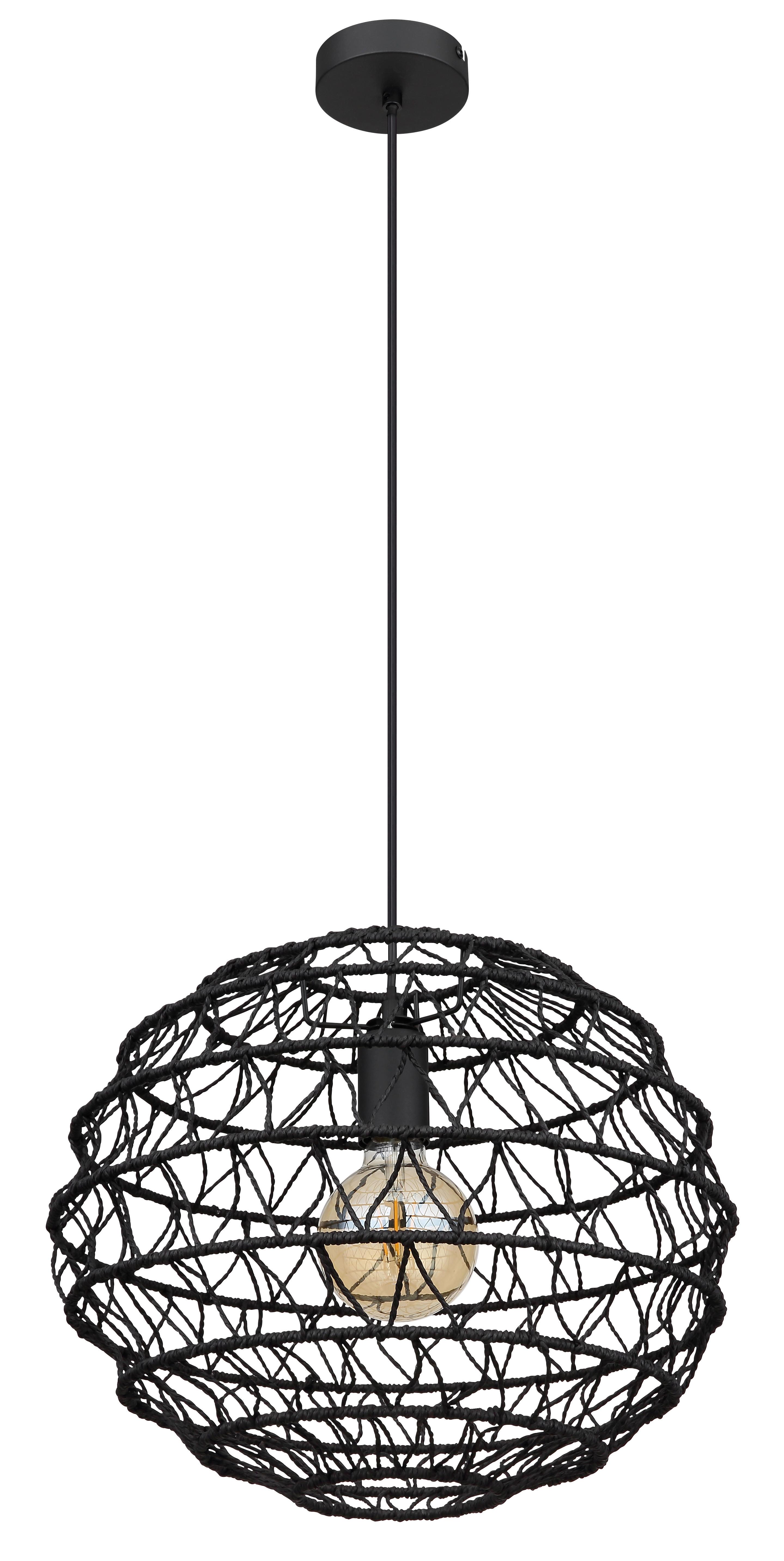 Viseča Svetilka 15689h1 Senni - črna, Natur, papir/kovina (39/120cm) - Globo