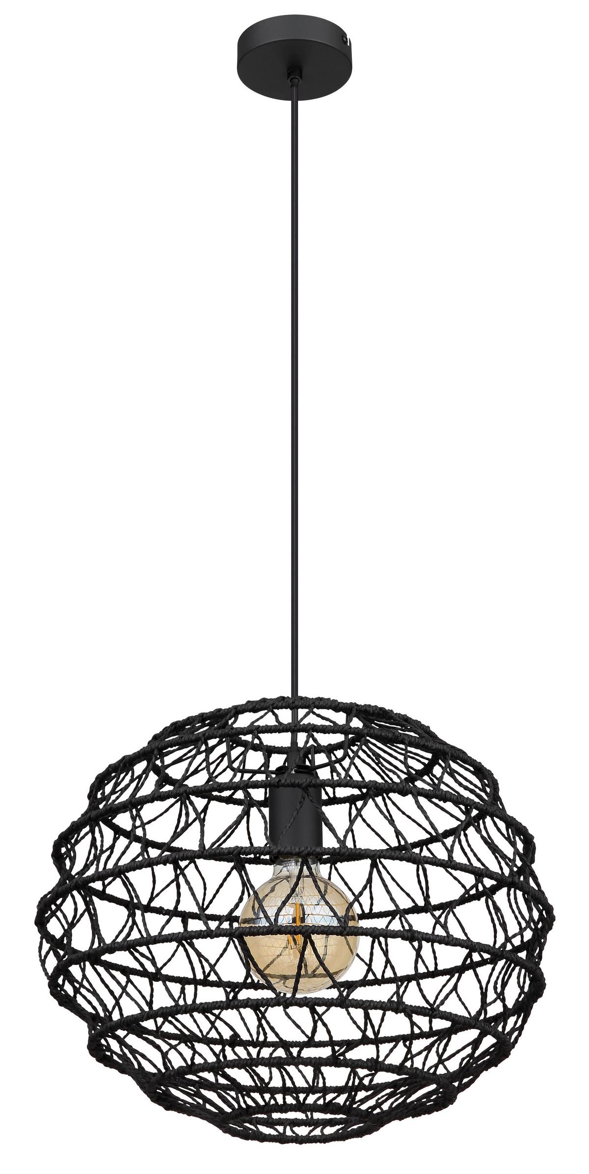 Viseča Svetilka 15689h1 Senni - črna, Natur, papir/kovina (39/120cm) - Globo