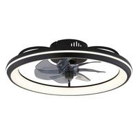 Ventilator de plafon 03643 - opal/negru, Design, plastic/metal (50/14cm) - Globo