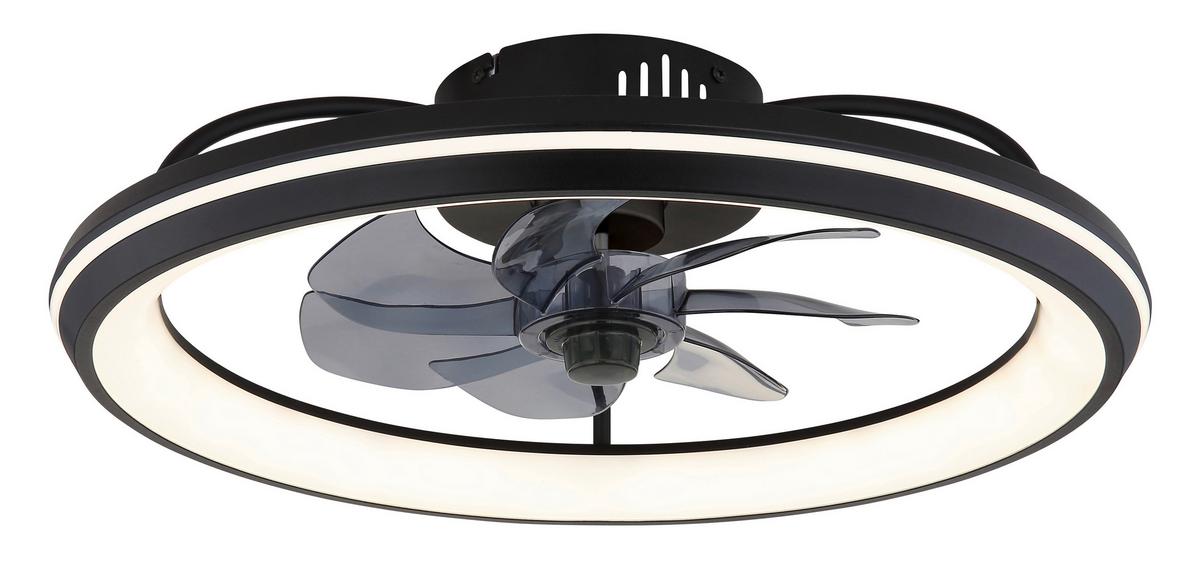 Ventilator de plafon 03643 - opal/negru, Design, plastic/metal (50/14cm) - Globo