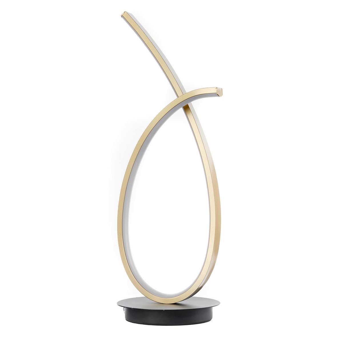 LED-Tischleuchte Sign Schwarz/Gold max. 12 Watt - Goldfarben/Schwarz, Design, Metall (14/14/43cm)