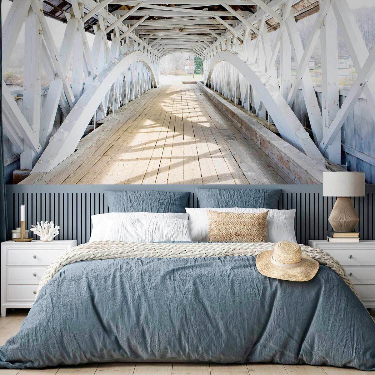 Fototapeta Old Bridge, 250x175cm - bela/rjava, Trendi, tekstil (250/175cm) - artgeist