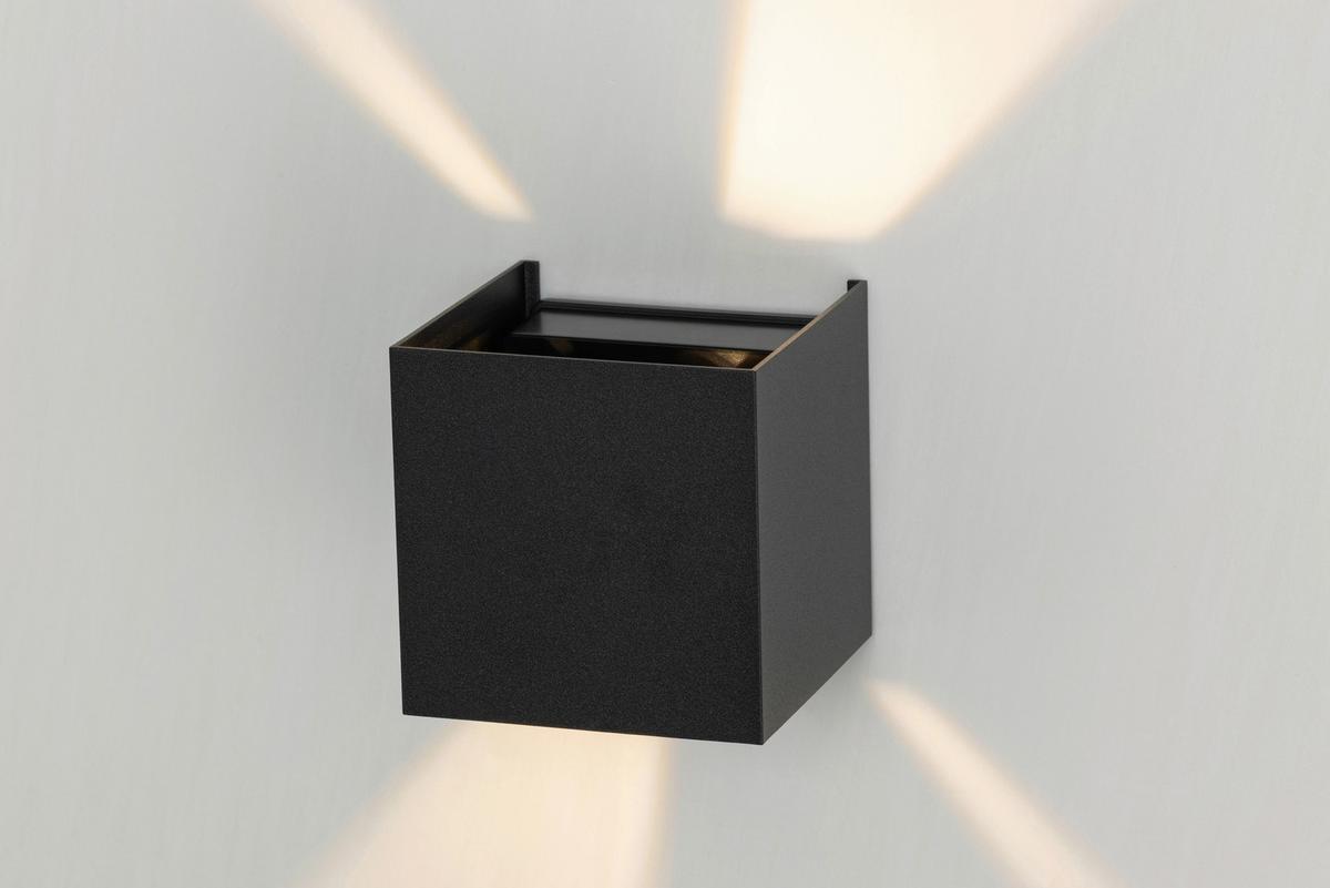 KINKIET LED ATLAS *SBN* - czarny, Basics, tworzywo sztuczne/metal (10/10/10cm) - Novel