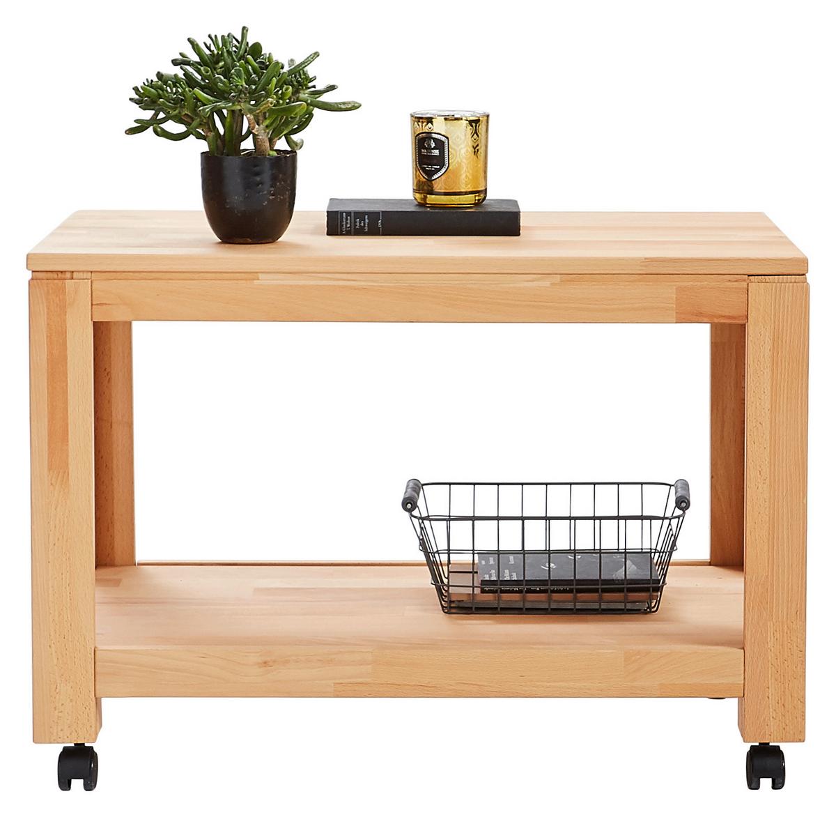 STOLIK BOCZNY OSLO - kolor bukowy, Konventionell, tworzywo sztuczne/drewno (80/45,5/55,5cm) - Linea Natura