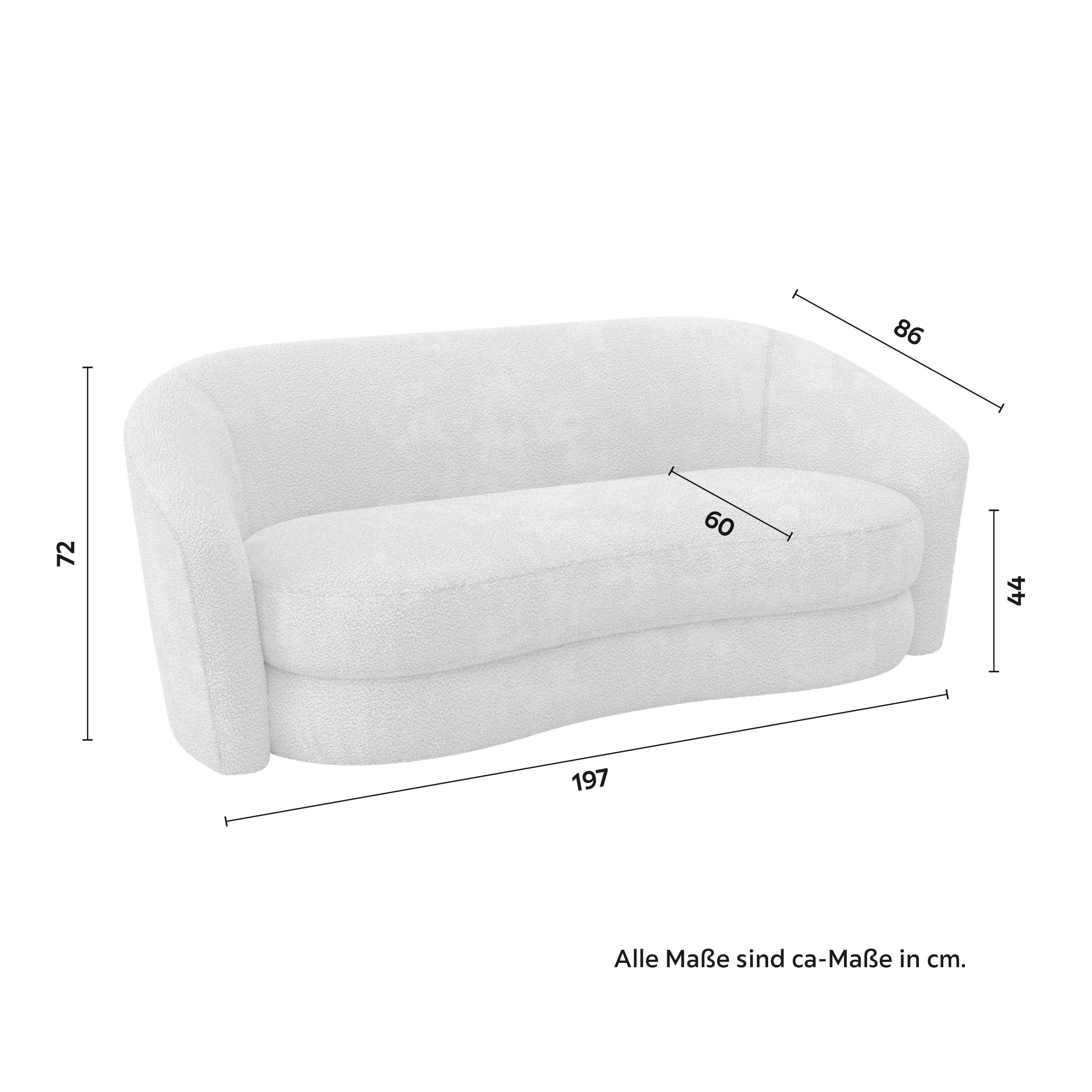 SOFFA ISABEL - svart/cremefärgad, Modern, trä/textil (197/72/86cm) - Bessagi Home