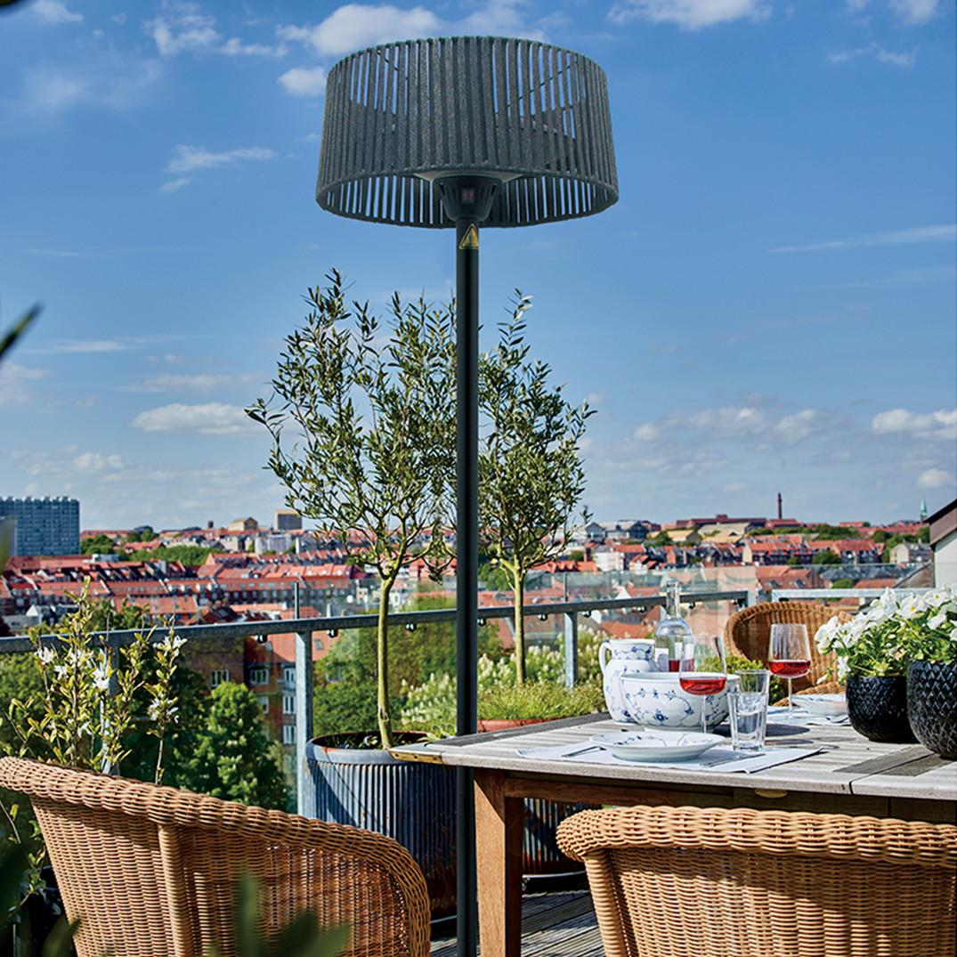 Terrassenstrahler Marlon 900/1200/2100W - Grau, MODERN, Metall (210cm) - Bessagi Garden