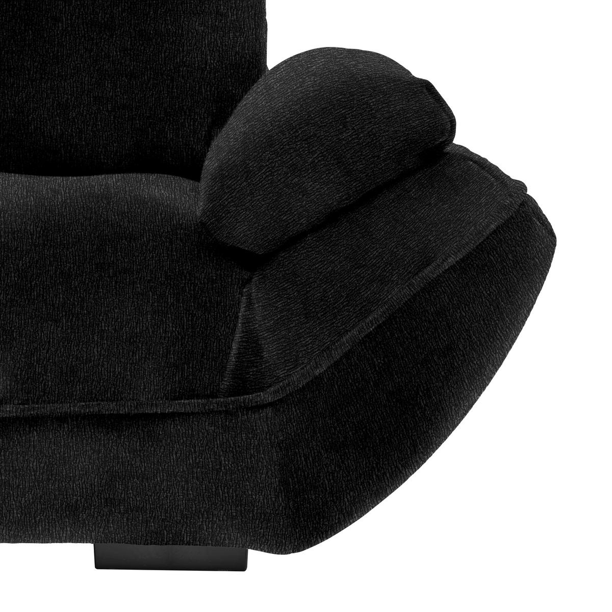 Wohnlandschaft Vivo Schwarz - Schwarz, MODERN, Kunststoff/Textil (179/63/317cm) - Premium Living