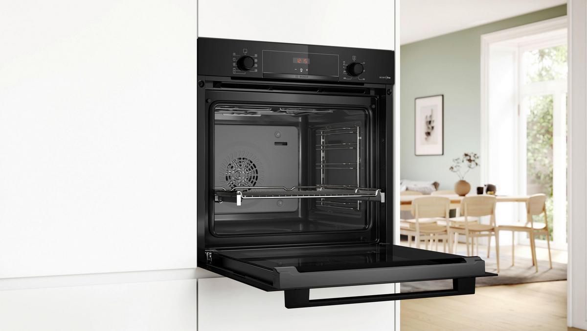 Einbaubackofen HBA4340B3 - Schwarz, MODERN, Metall (59,4/59,5/54,8cm) - Bosch