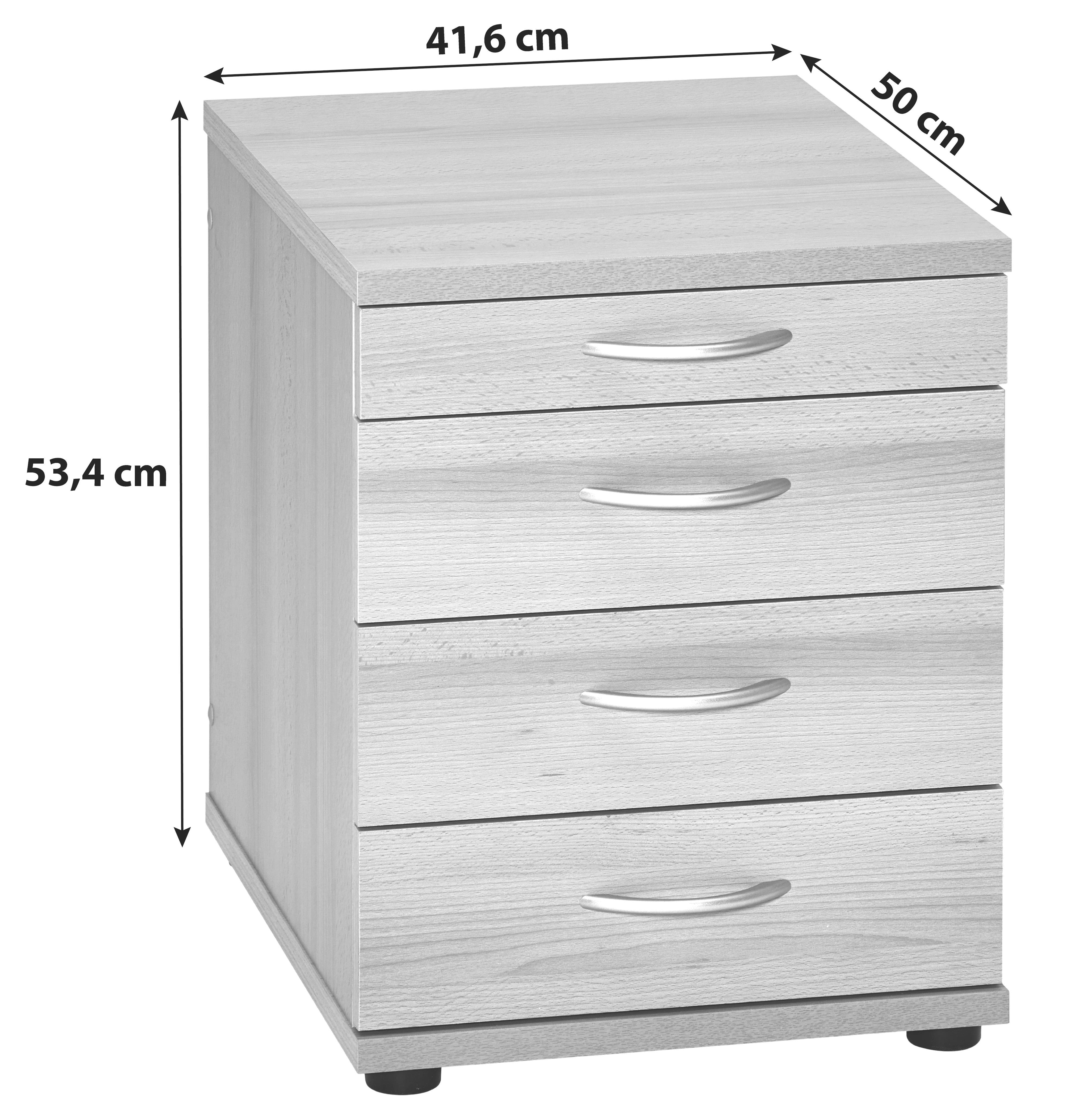 Container Serie 4000 ca. 42x53 cm Buchedekor - Buchefarben/Silberfarben, Basics, Holzwerkstoff/Kunststoff (41,6/53,4/50cm) - MID.YOU