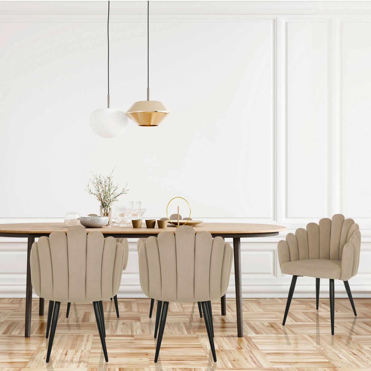 Nalsanjač Scallore, Bež - črna/bež, Moderno, kovina/tekstil (63/84/56cm) - MID.YOU