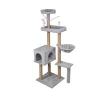 Kratzbaum Felix Grau - Grau, KONVENTIONELL, Karton/Holzwerkstoff (45/45/145cm) - Mömax