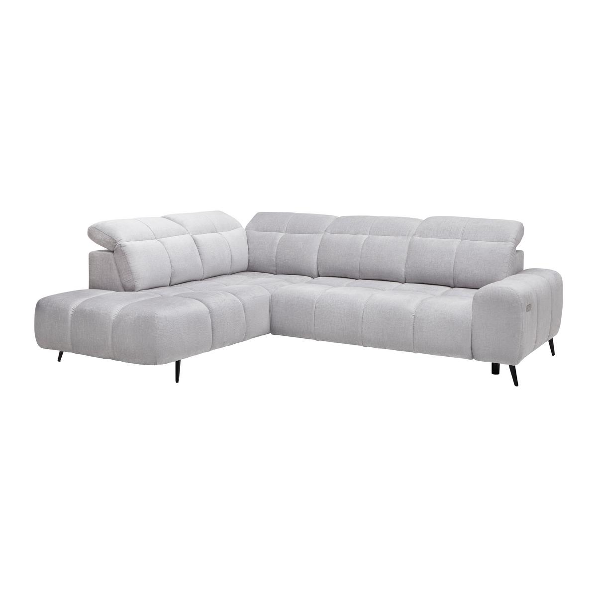 Kutna Garnitura Silvio - svijetlo siva/crna, Moderno, tekstil/metal (225/85-105/275cm) - Mömax