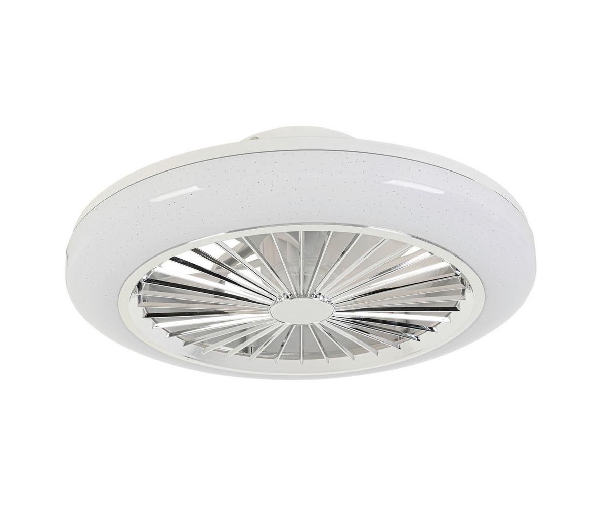 Deckenventilator Tuio Weiß/Chromfarben max. 0,07 W - Chromfarben/Weiß, MODERN, Kunststoff (45/16cm) - Mömax