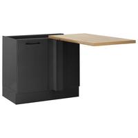 Eckunterschrank ca. 110x90x60 cm Eichefarben - Schwarz/Eiche Artisan, MODERN, Holzwerkstoff/Metall (110/90/60cm)