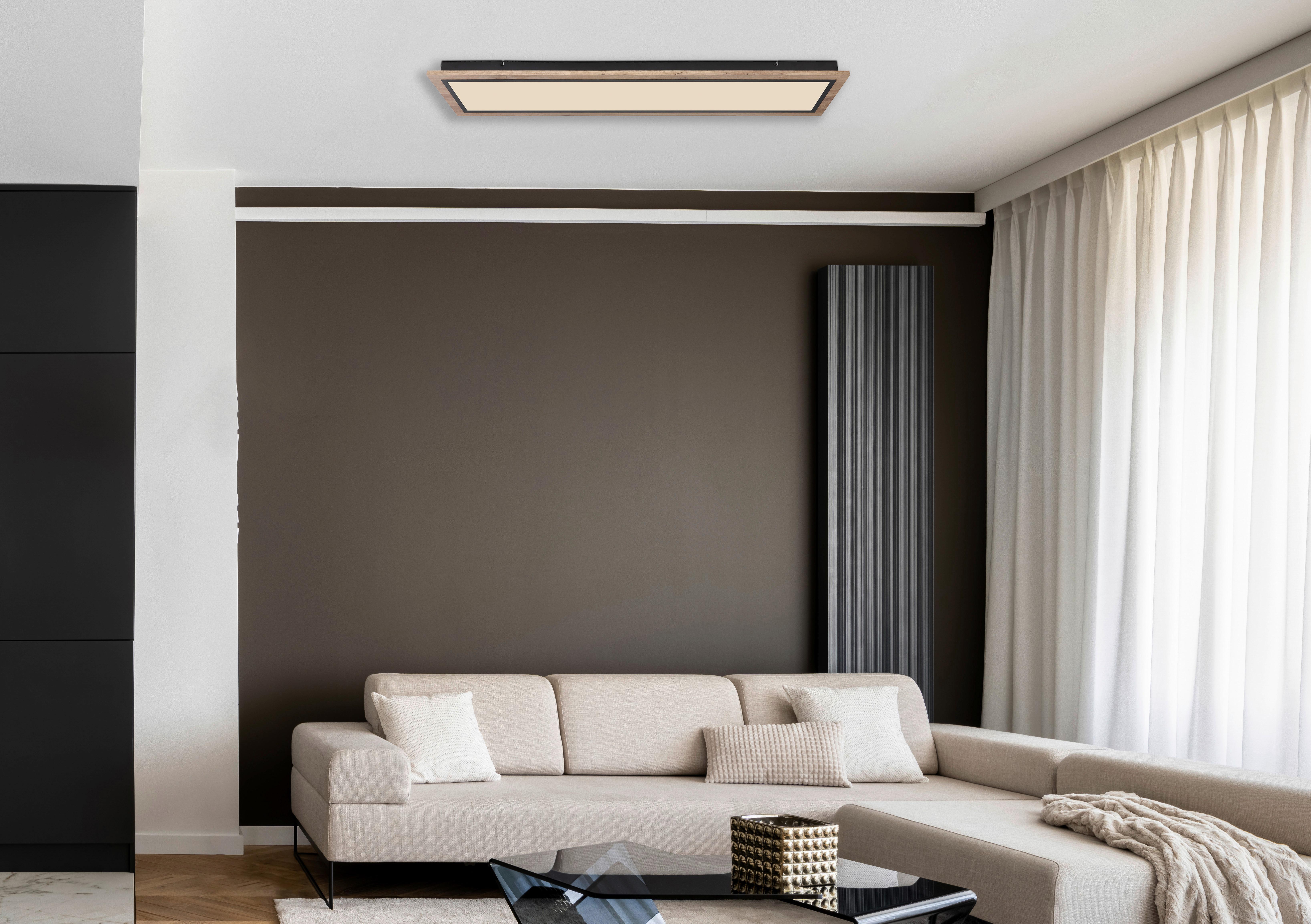 LED-DECKENLEUCHTE 67292DCCT  BRAUN/OPAL/SCHWARZ - Dunkelbraun/Opal, Basics, Kunststoff/Metall (80/20/5,5cm) - Globo