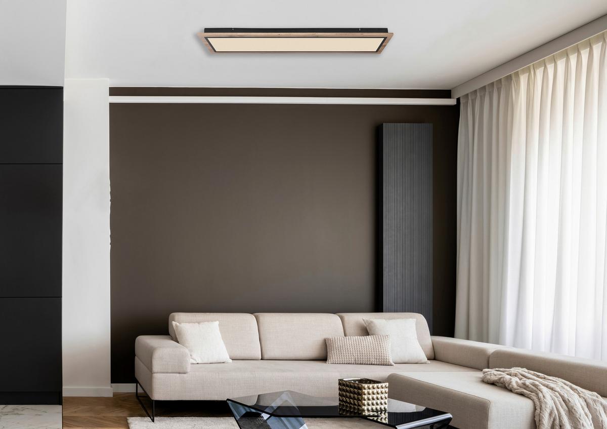 LED-DECKENLEUCHTE 67292DCCT  BRAUN/OPAL/SCHWARZ - Dunkelbraun/Opal, Basics, Kunststoff/Metall (80/20/5,5cm) - Globo