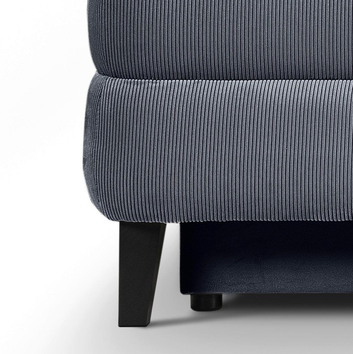 Schlafsofa Sorto Blaugrau - Blaugrau/Schwarz, Basics, Holz/Textil (200/91/100cm) - MID.YOU