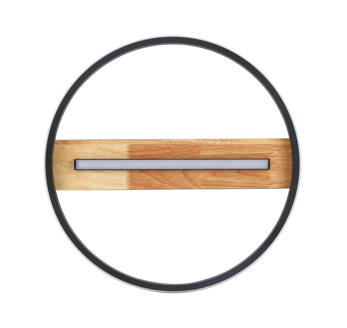 LAMPA SUFITOWA LED MIRJA - kolor dębowy/czarny, Modern, tworzywo sztuczne/metal (40/5,5cm) - Bessagi Home