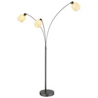 Podna Svjetiljka Brokana - crni krom/prozirno, Design, staklo/metal (84,5/100/200,5cm) - Globo