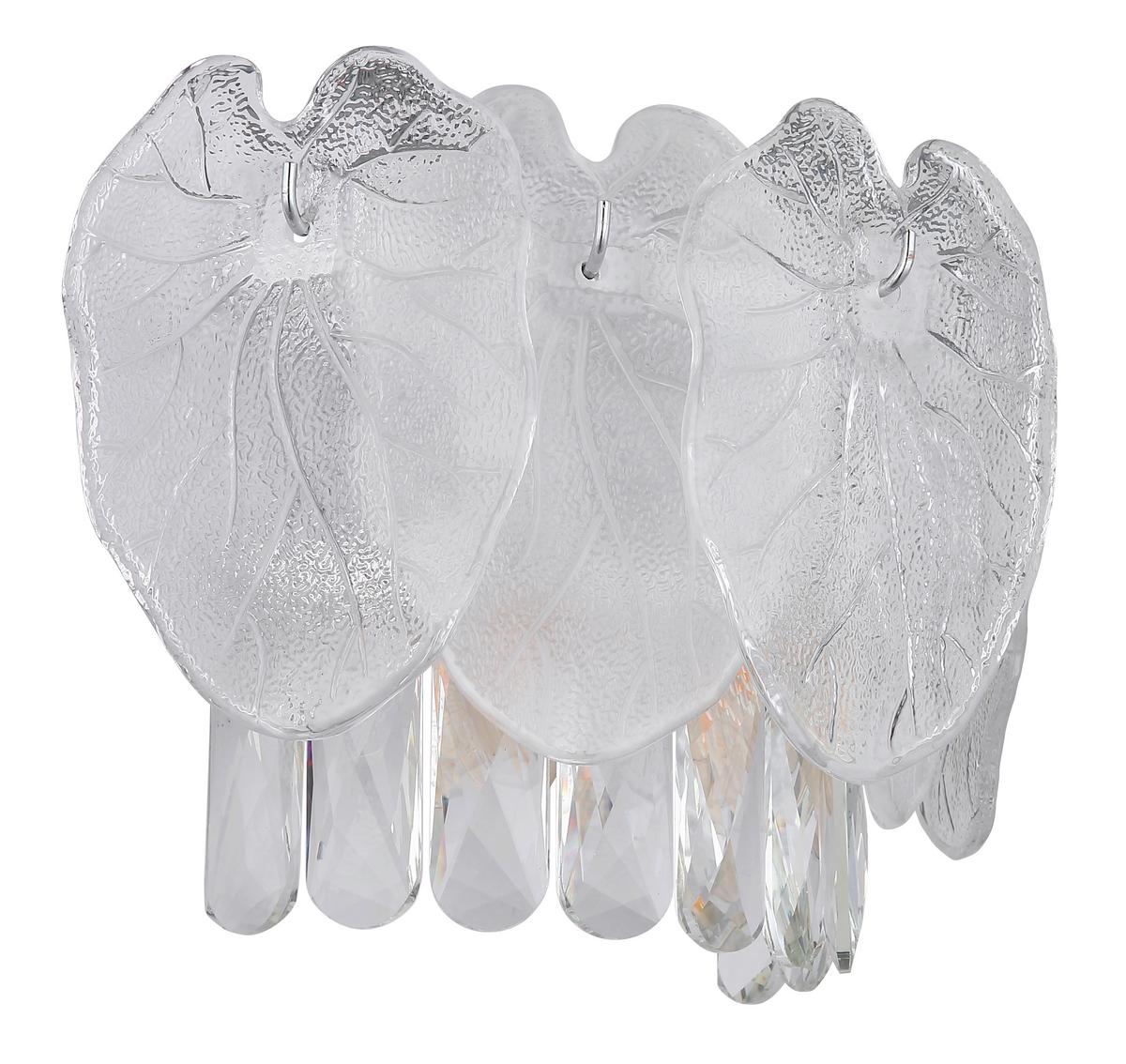 WANDLEUCHTE 15888W - Klar/Chromfarben, Konventionell, Glas/Metall (31,5/15,5/20,8cm) - Globo