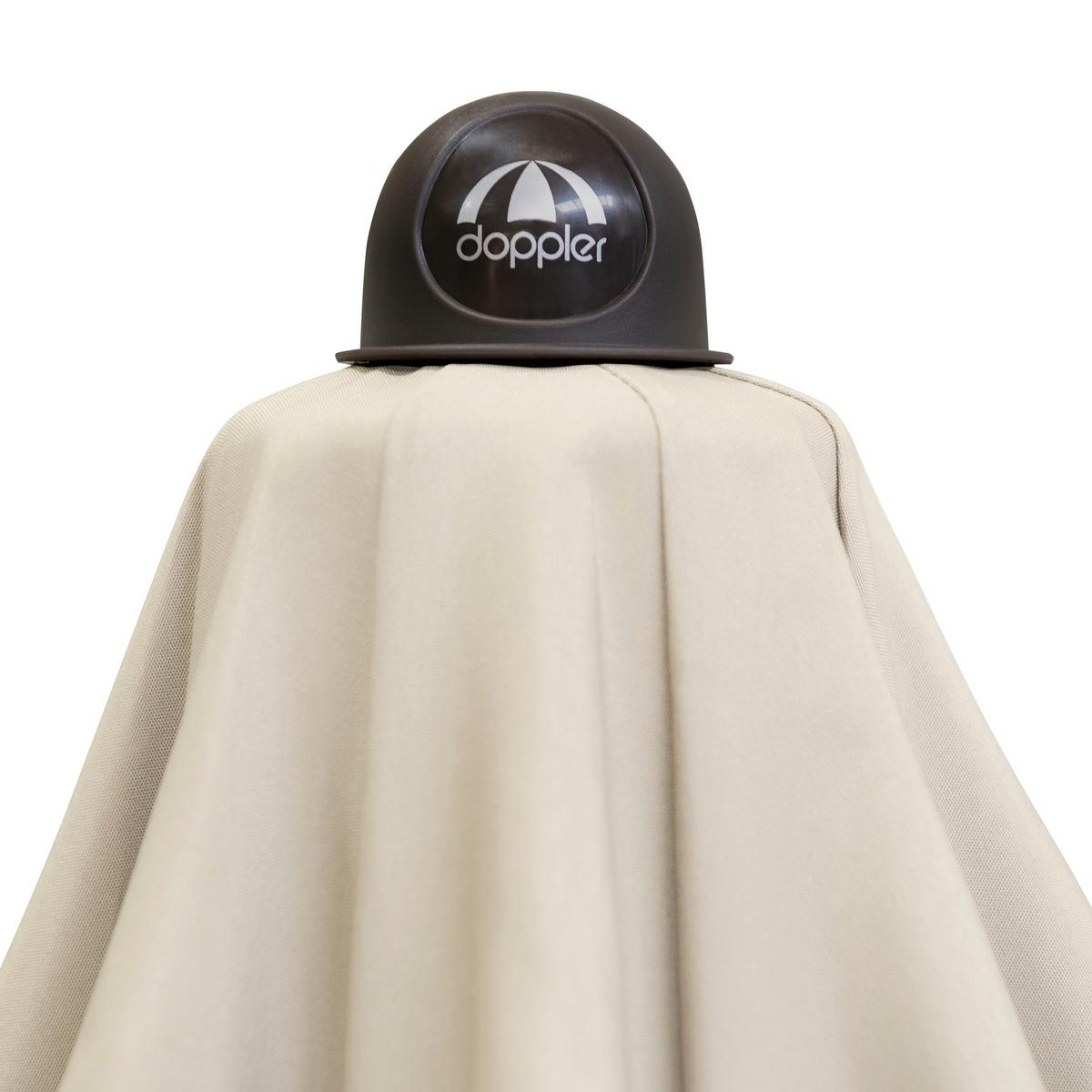 Sonnenschirm Alu Wood Ultra Naturfarben ca. 350x350cm - Eschefarben/Naturfarben, Design, Textil/Metall (350/350cm) - Doppler