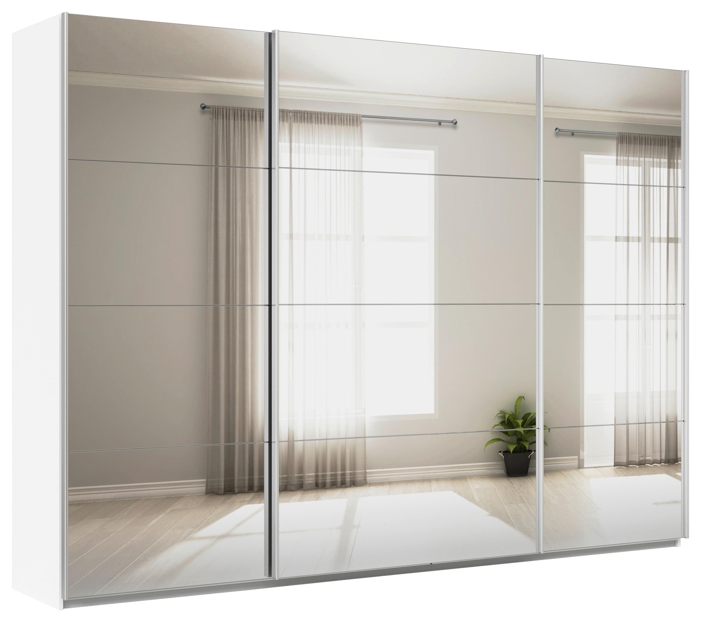 Ormar S Kliznim Vratima Feldkirch - bijela/srebrne boje, Moderno, staklo/drvni materijal (315/229/62cm) - Modern Living