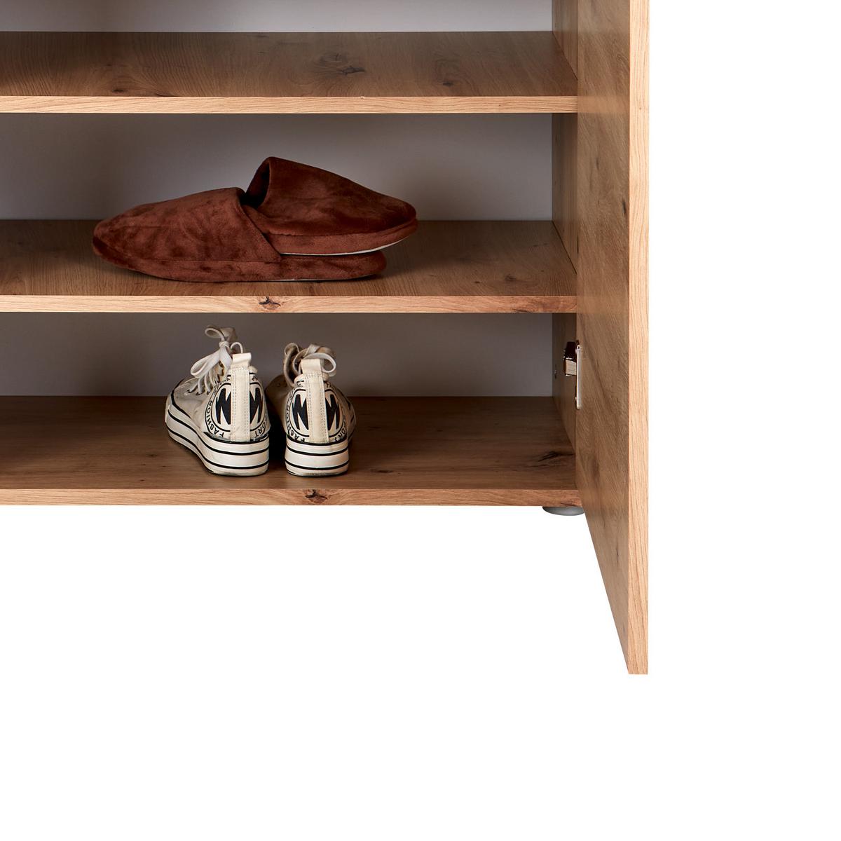 Ormarić Za Cipele Boot 2 - boje hrasta/crna, Moderno, drvni materijal/plastika (120/125/37cm) - Modern Living
