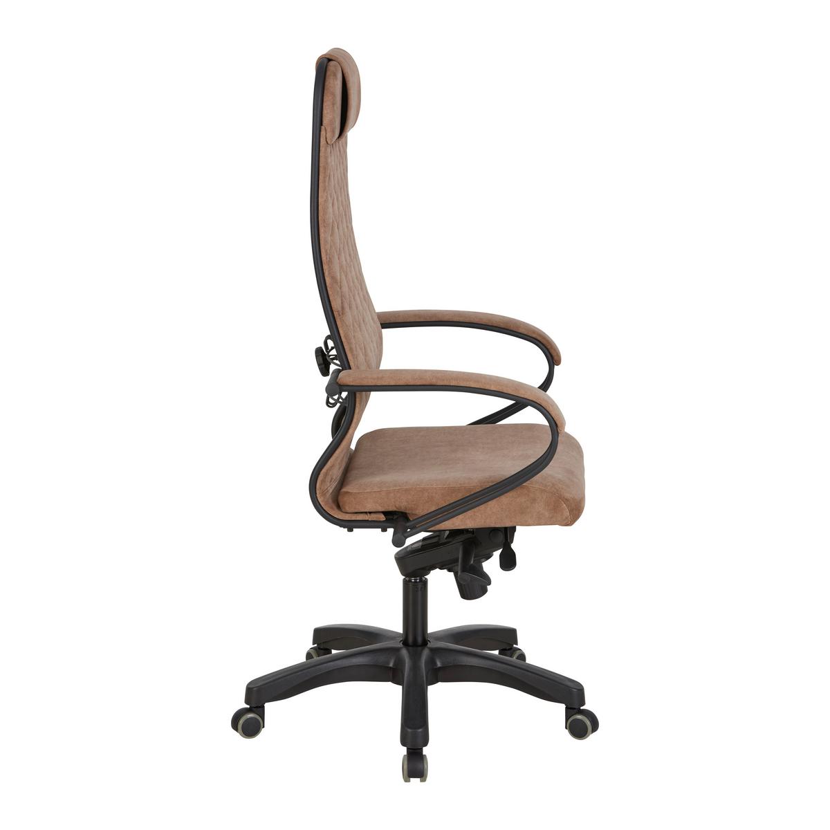 Chefsessel Zora II Comfort in Beige - Beige/Messingfarben, Modern, Textil/Metall (68/124-134/71cm) - Premium Living