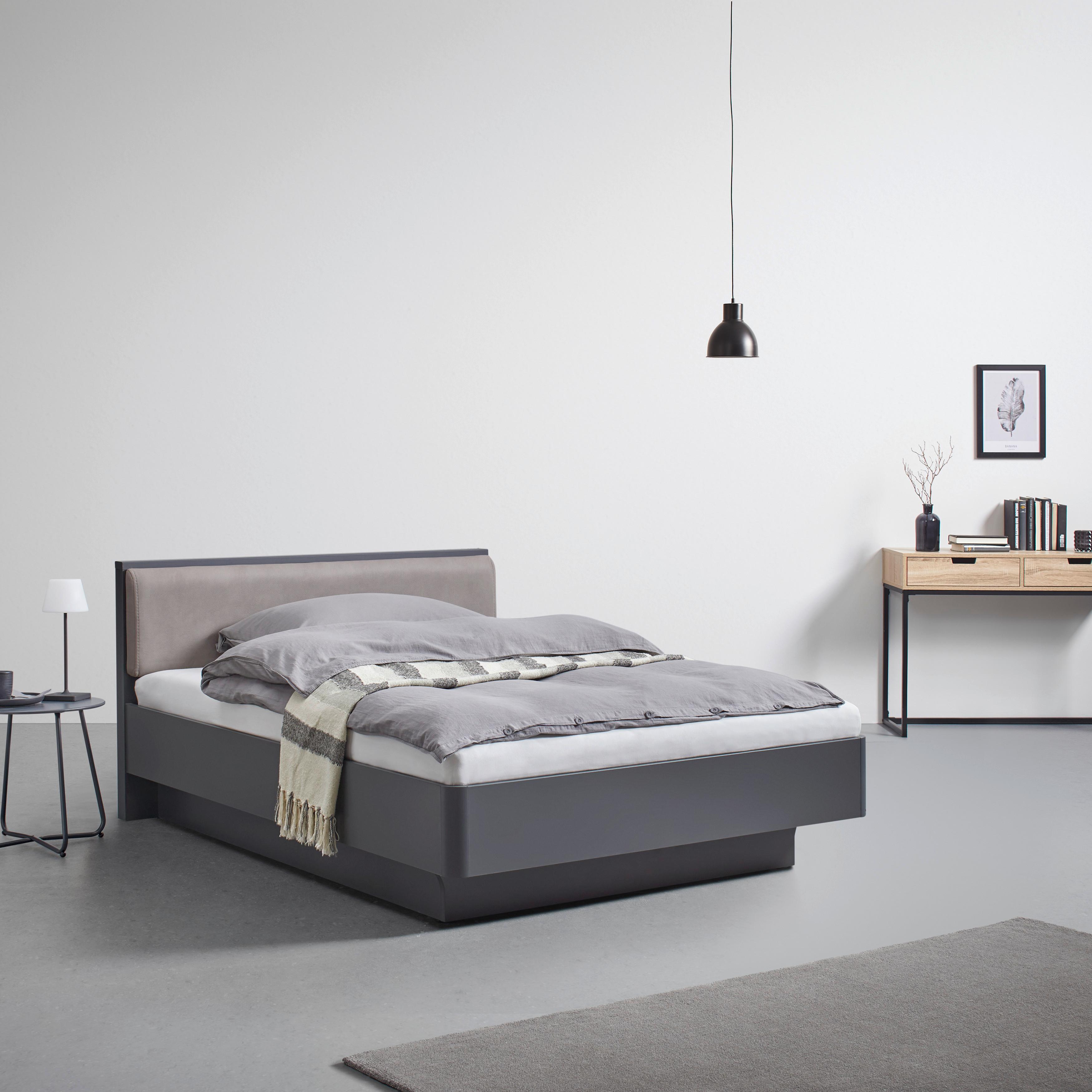 Polsterbett Mariello ca. 140x200cm Anthrazit/Cappoccino - Anthrazit/Cappuccino, MODERN, Holz/Textil (140/200cm) - Bessagi Home