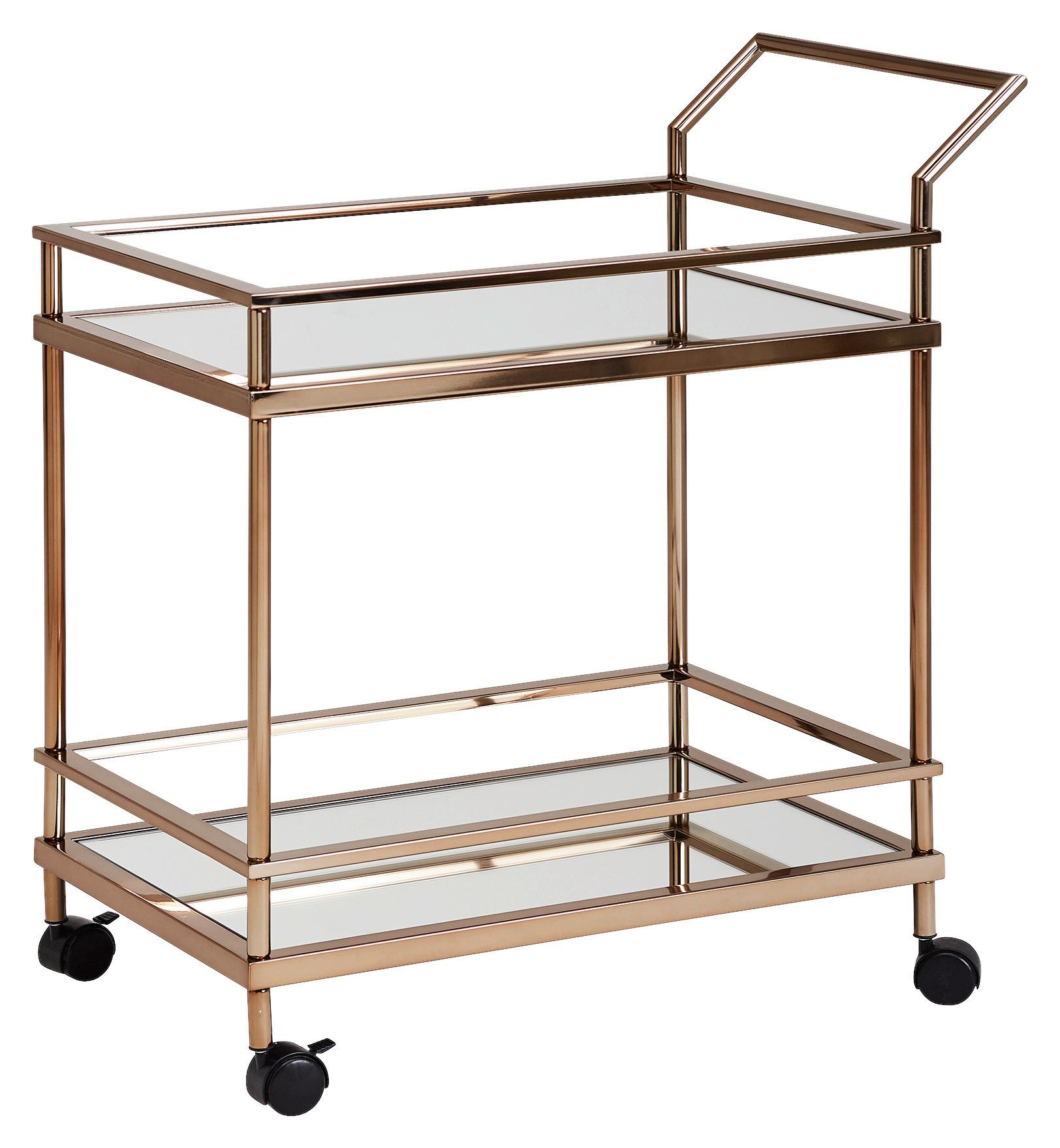 Servierwagen "WL5.987", gold - Goldfarben, Design, Glas/Kunststoff (45/65,5/84cm) - MID.YOU