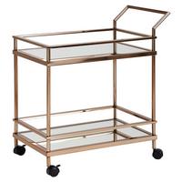 Servierwagen "WL5.987", gold - Goldfarben, Design, Glas/Kunststoff (45/65,5/84cm) - MID.YOU