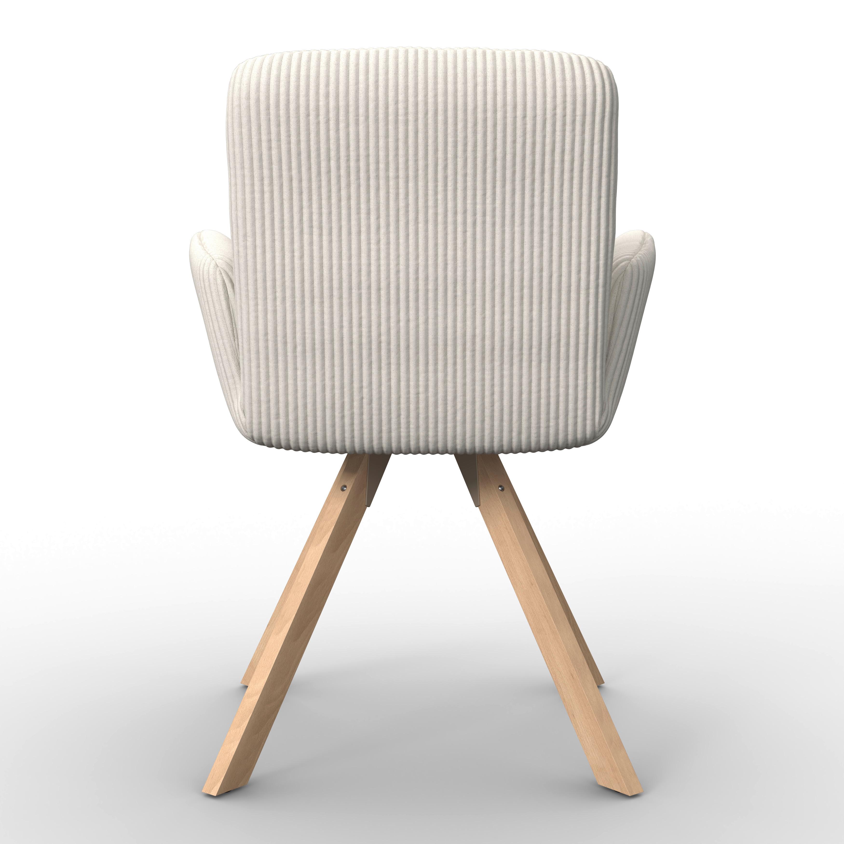 STOL MED ARMSTÖD MAIRO - bokfärgad/cremefärgad, Modern, trä/textil (61,5/86/58,5cm) - Bessagi Home