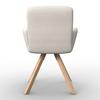 STOL MED ARMSTÖD MAIRO - bokfärgad/cremefärgad, Modern, trä/textil (61,5/86/58,5cm) - Bessagi Home