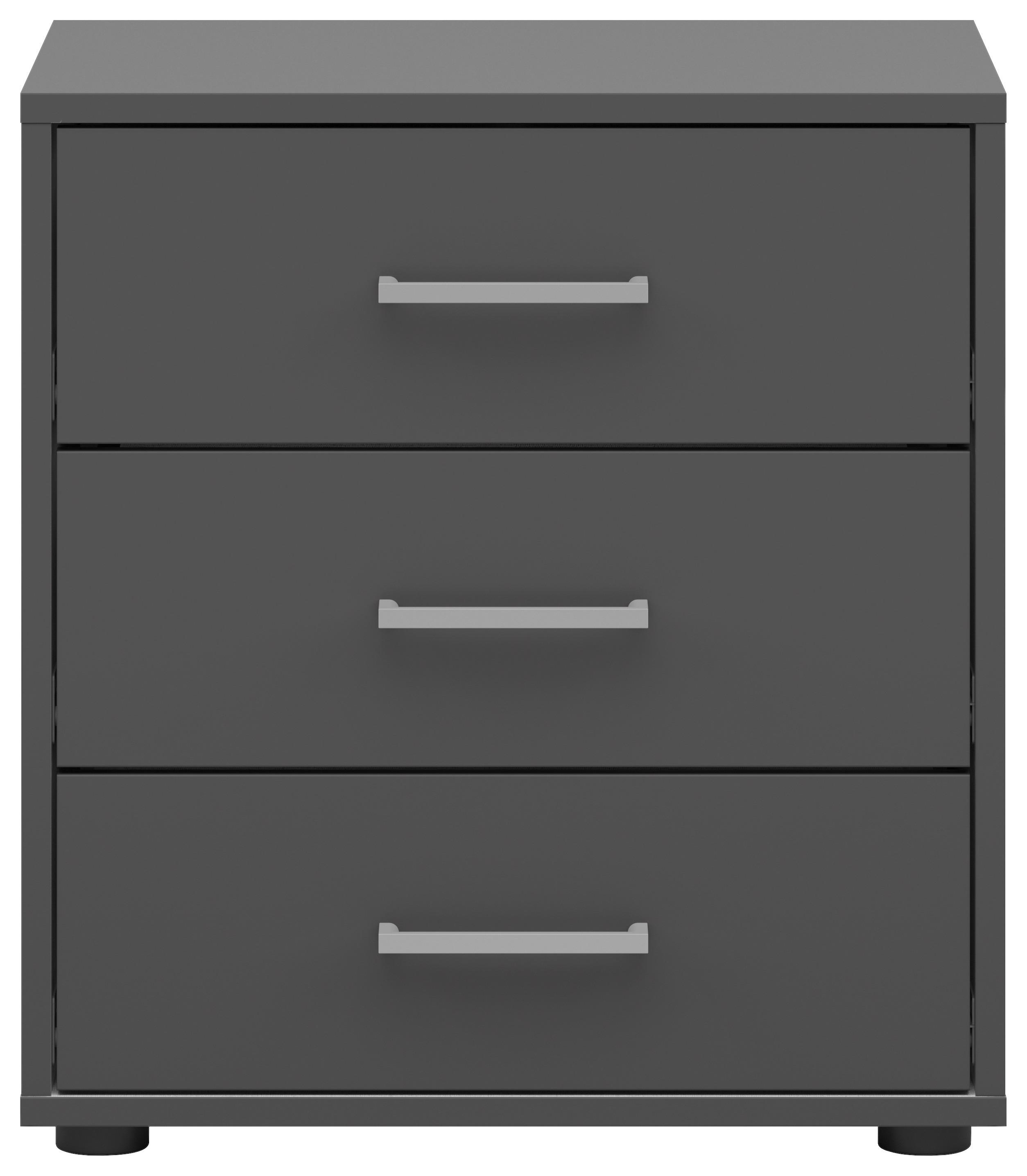 Noptieră SMART 3 - alb/antracit, Konventionell, material pe bază de lemn (50/54/35cm)