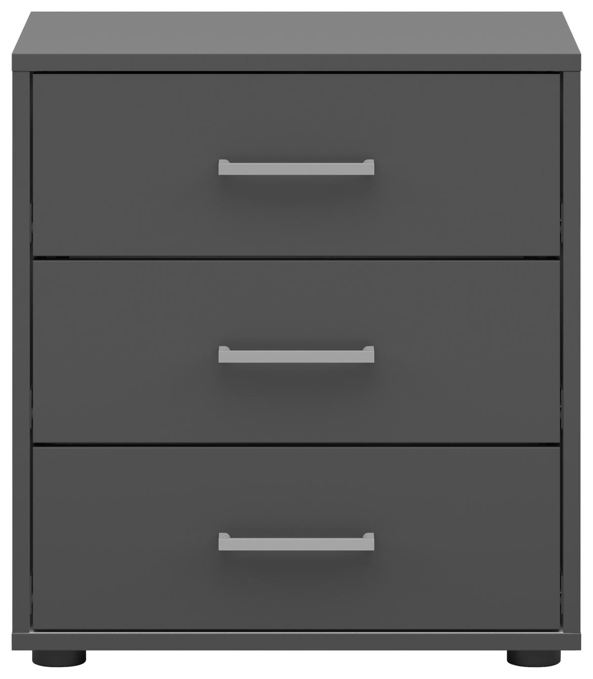 Noptieră SMART 3 - alb/antracit, Konventionell, material pe bază de lemn (50/54/35cm)