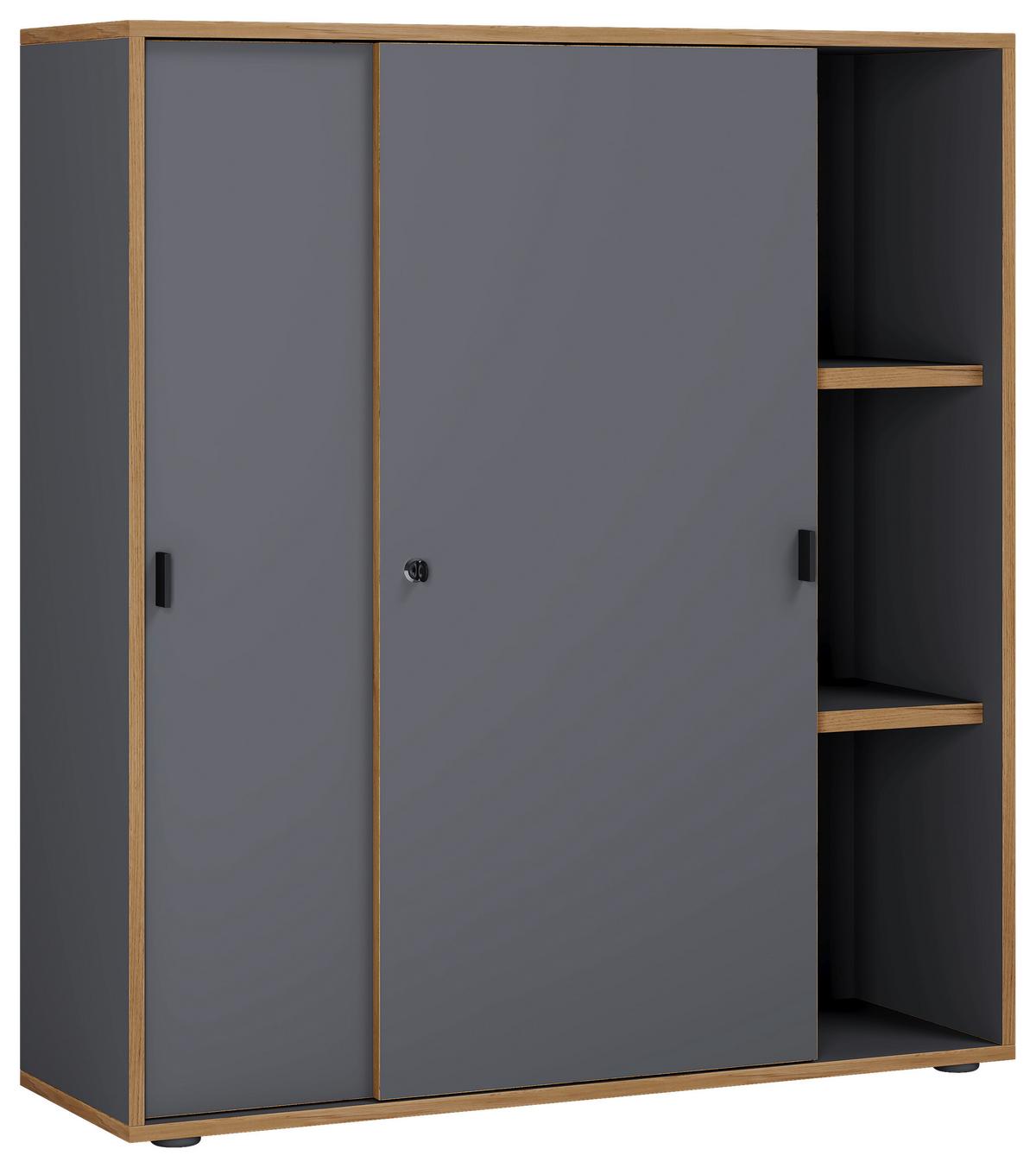 AKTENSCHRANK SALIA B100 - Honigeiche/Anthrazit, Design, Holzwerkstoff (100/110/37cm) - MID.YOU