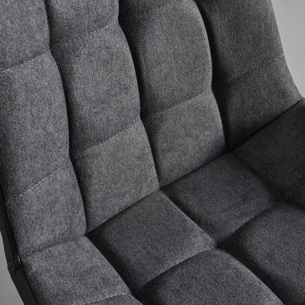 Schwingstuhl Marilea Grau Lederlook/Webstoff Gepolstert - Dunkelgrau/Schwarz, MODERN, Holz/Textil (53/86/61cm) - Bessagi Home