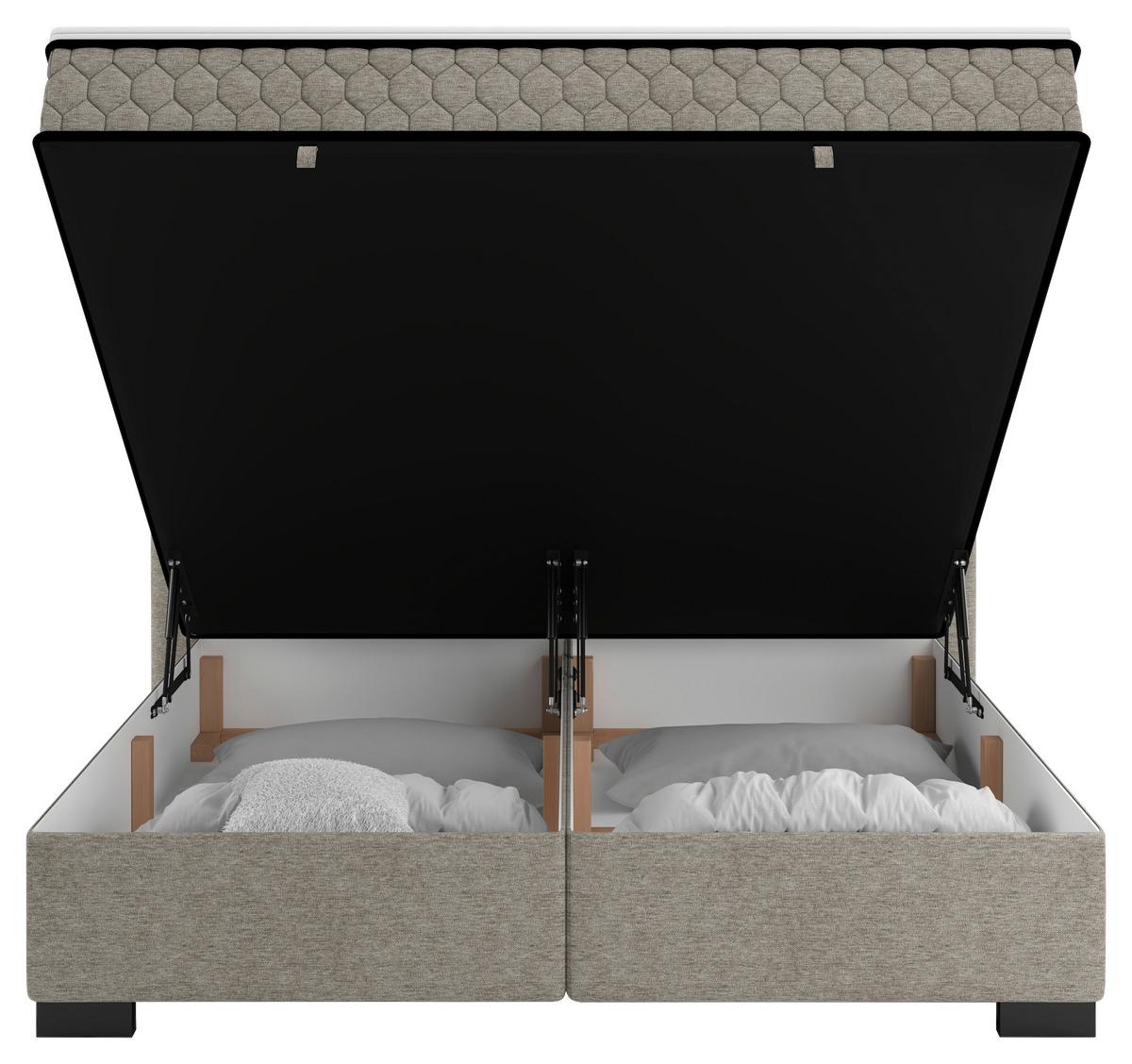 Postelja Z Vzmetnico Maya, Bež, 160x200 - črna/bež, Konvencionalno, umetna masa/tekstil (160/200cm) - Mömax