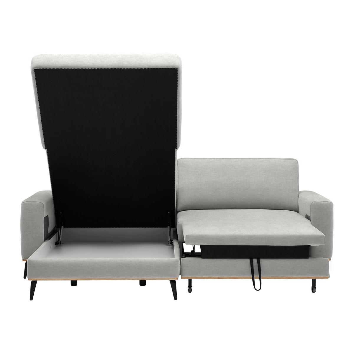 Wohnlandschaft Romeo Beige - Beige/Schwarz, KONVENTIONELL, Holz/Textil (167/87/234cm) - Zandiara