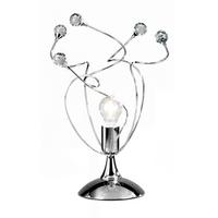 Kristall-Tischleuchte Trilly Chromfarben max. 22 Watt - Chromfarben, KONVENTIONELL, Glas/Metall (30/45cm)