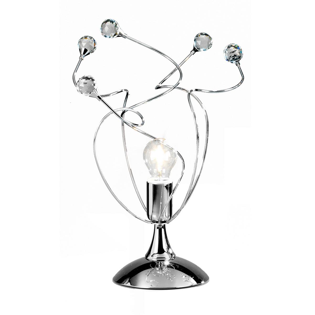 Kristall-Tischleuchte Trilly Chromfarben max. 22 Watt - Chromfarben, KONVENTIONELL, Glas/Metall (30/45cm)